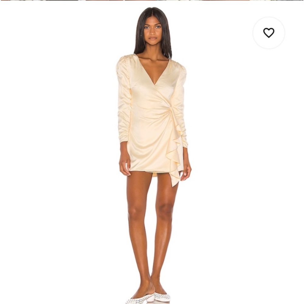 Song of Style Cream Satin Dala Wrap Dress